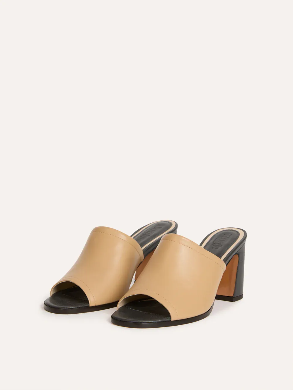 Mules beige cuir naturel