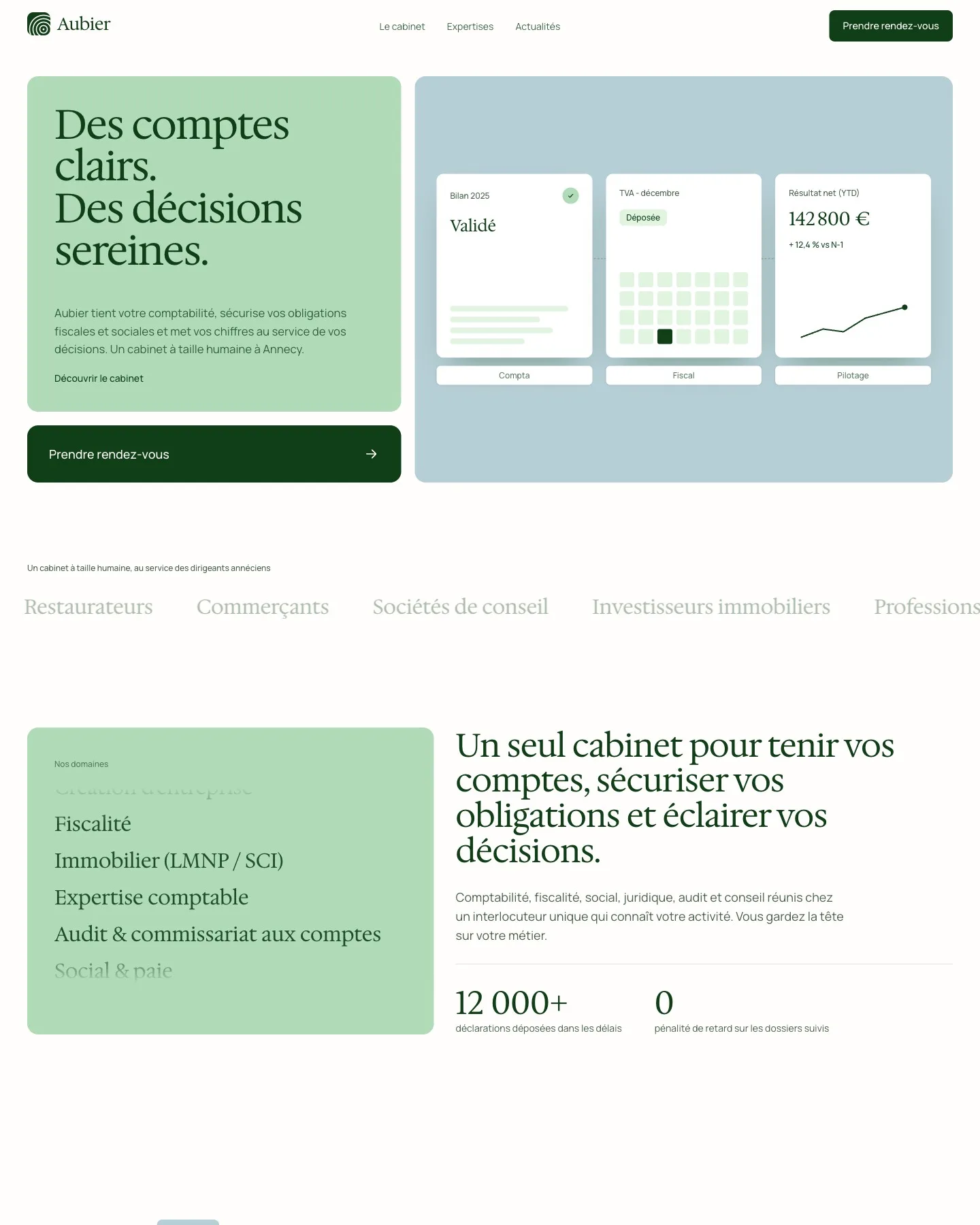 Aubier Expertise - site preview - écran 2