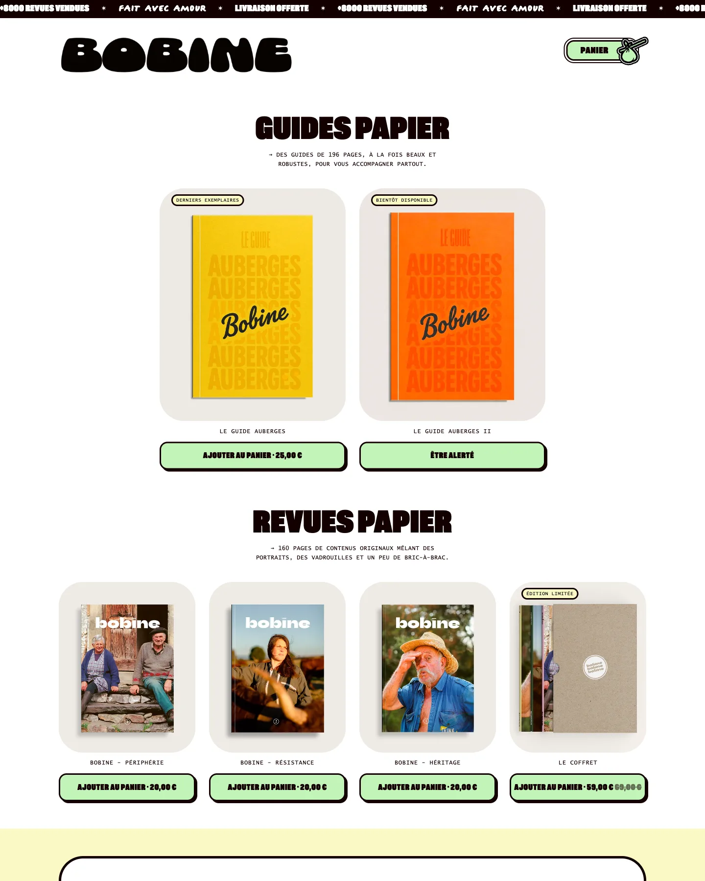 Bobine Magazine - aperçu du site - écran 2