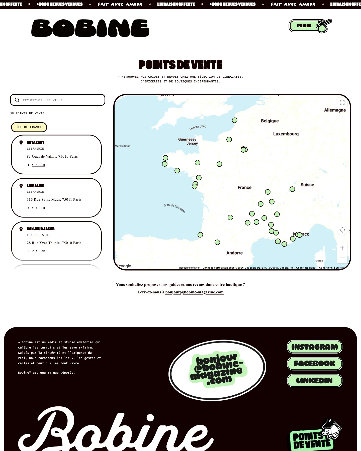 Bobine Magazine - aperçu du site - écran 3