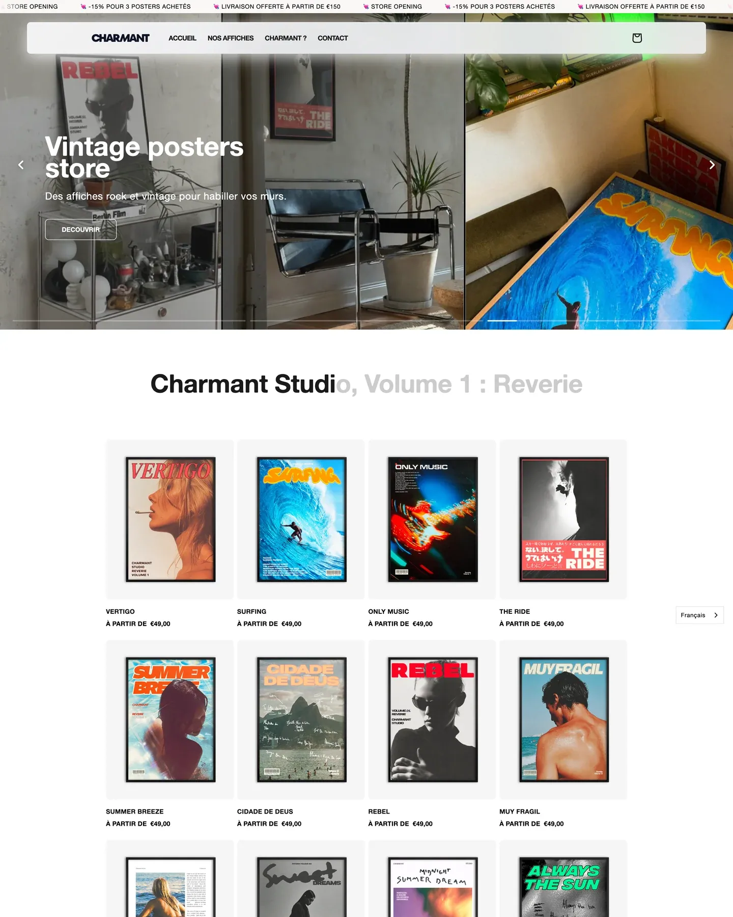 Charmant Studio - site preview - écran 2
