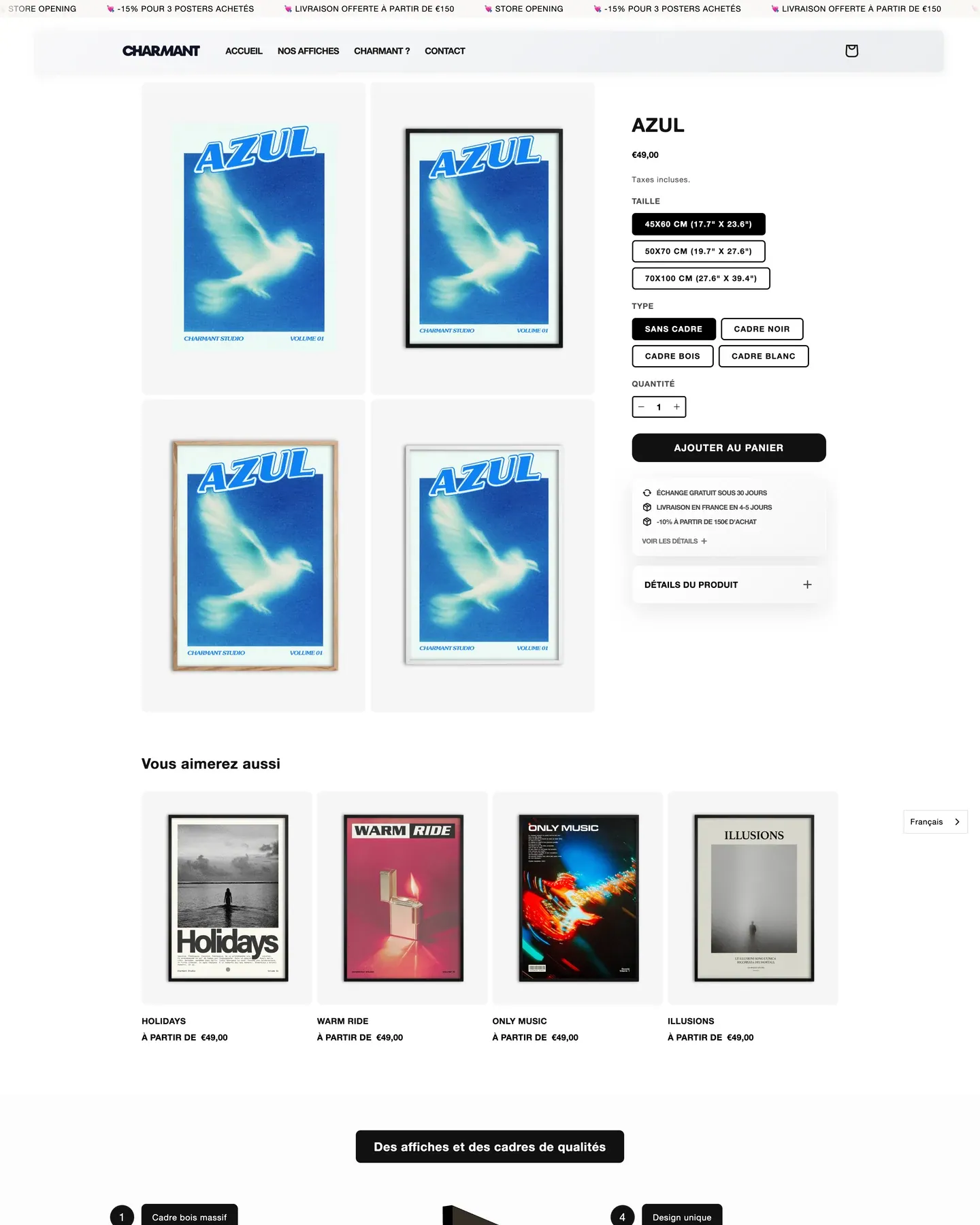 Charmant Studio - site preview - écran 1