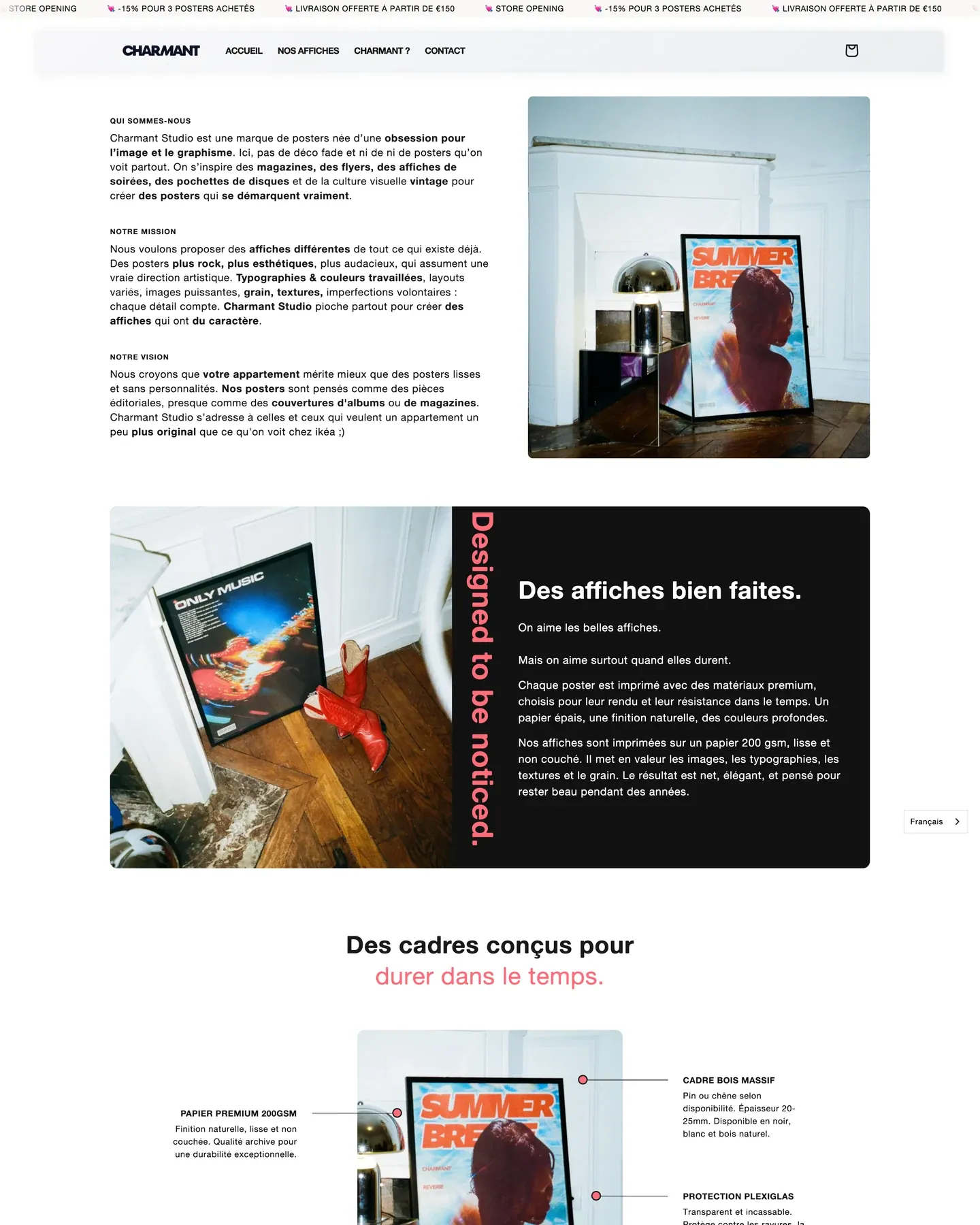 Charmant Studio - site preview - écran 3