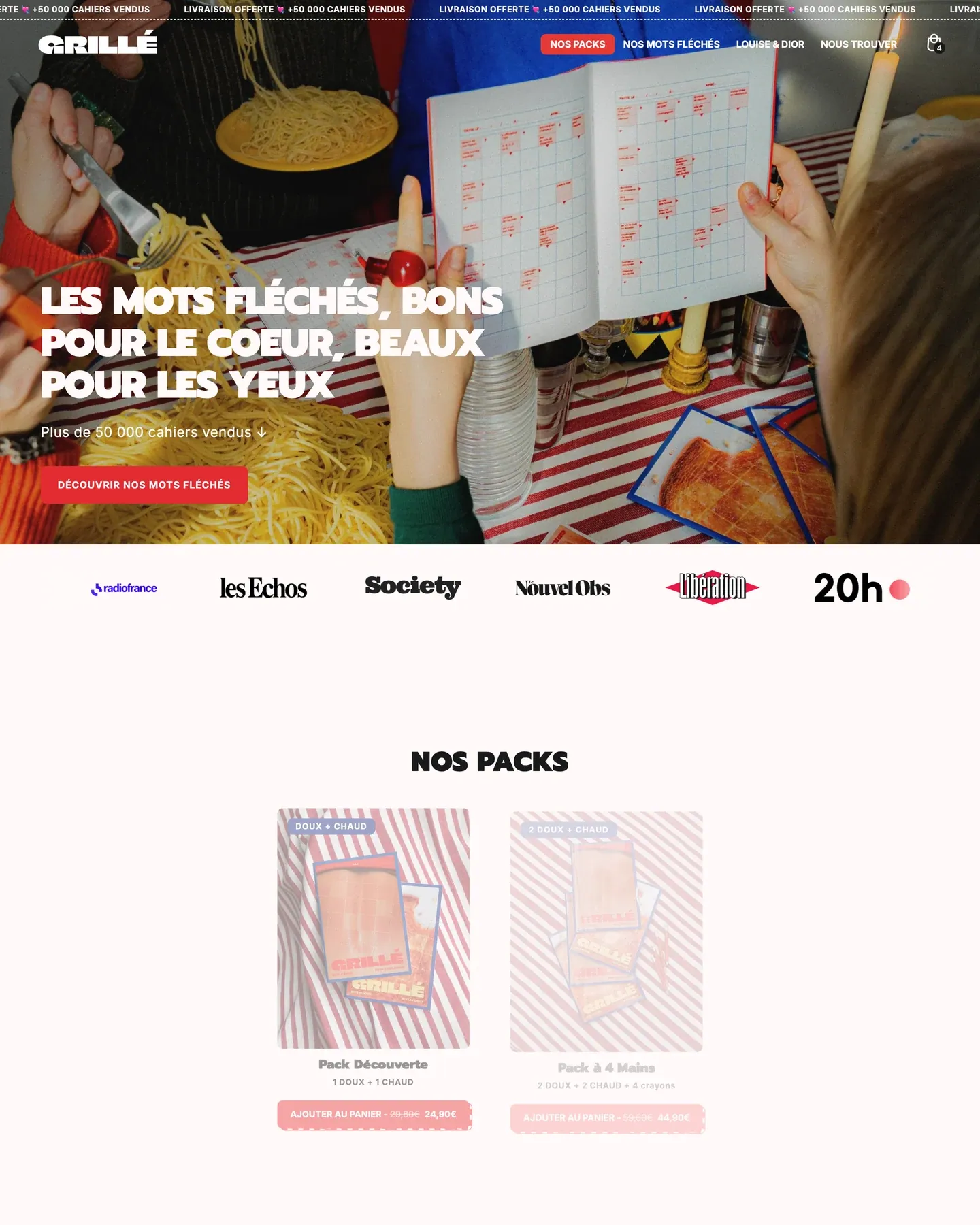 Grillé - site preview - écran 2