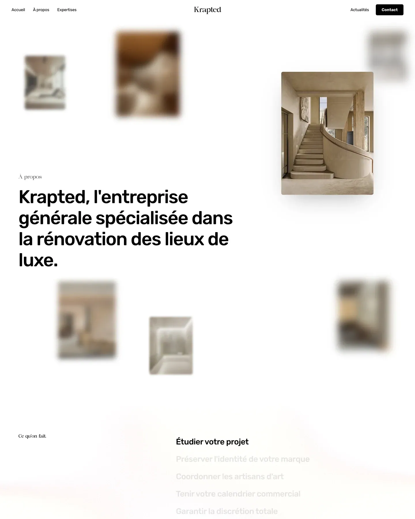 Krapted - site preview - écran 1