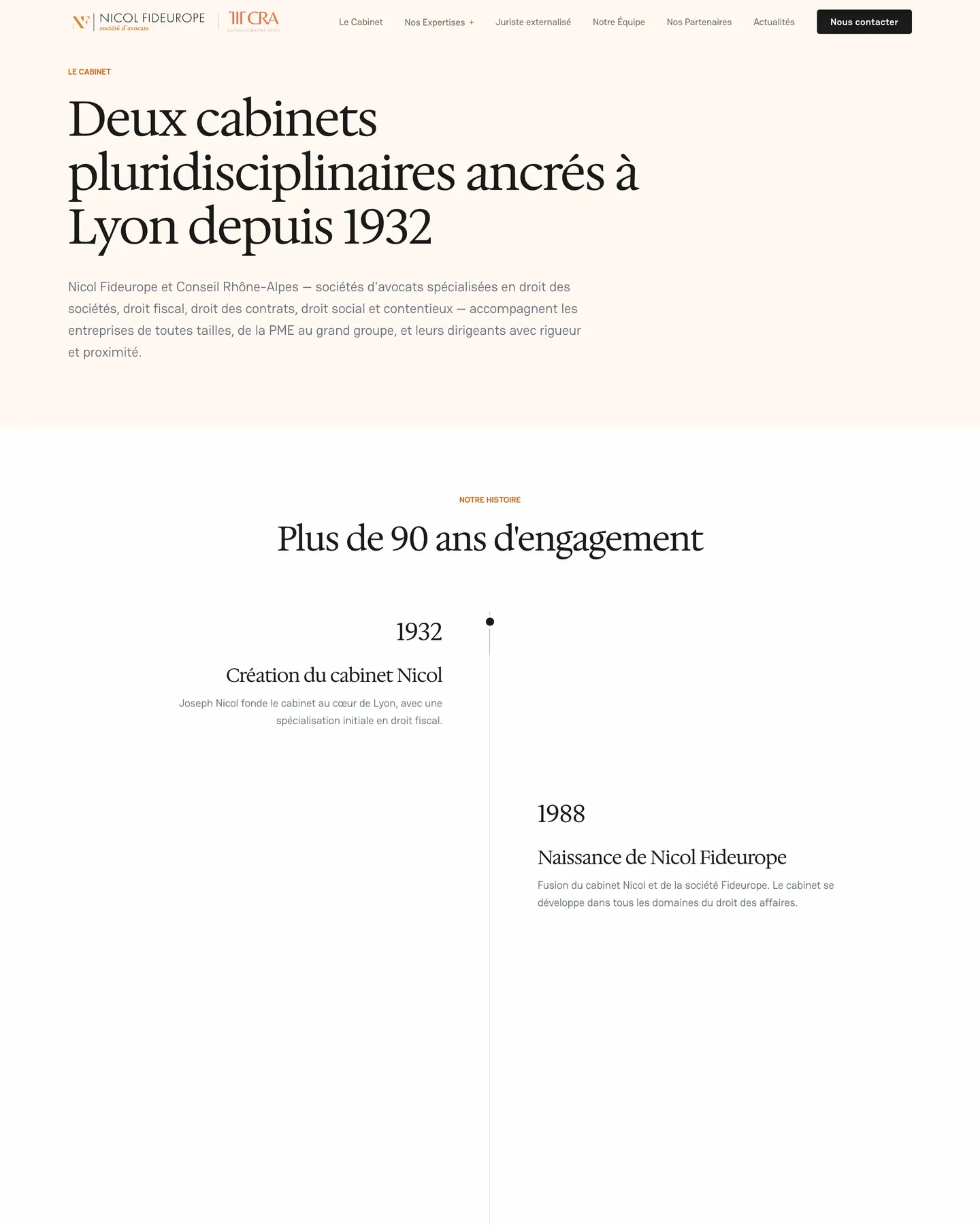 Nicol Fideurope - aperçu du site - écran 1