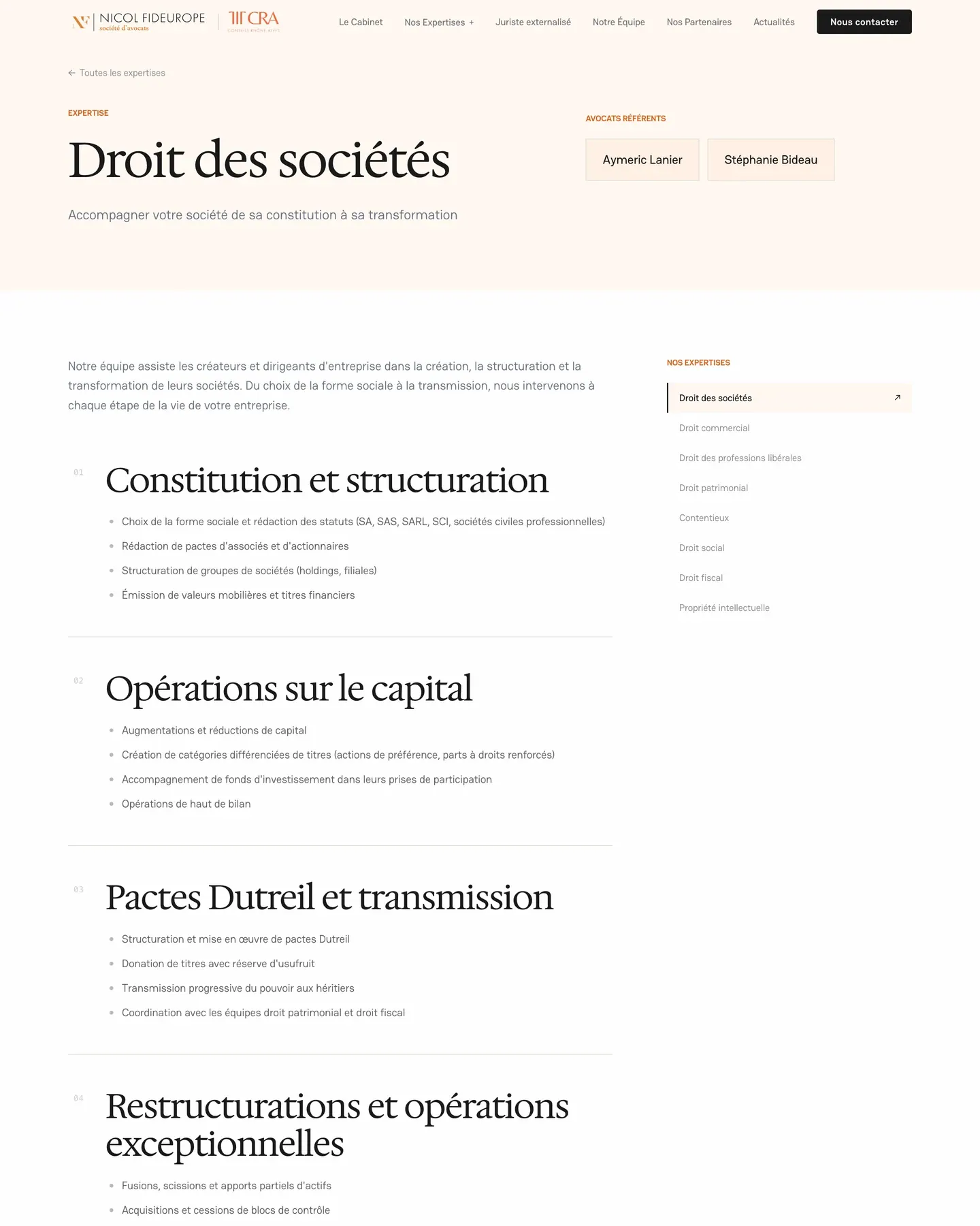 Nicol Fideurope - aperçu du site - écran 3