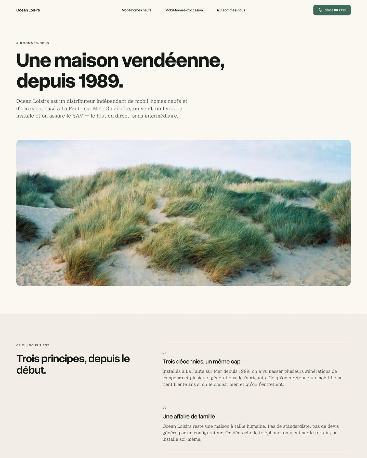 Ocean Loisirs - aperçu du site - écran 3