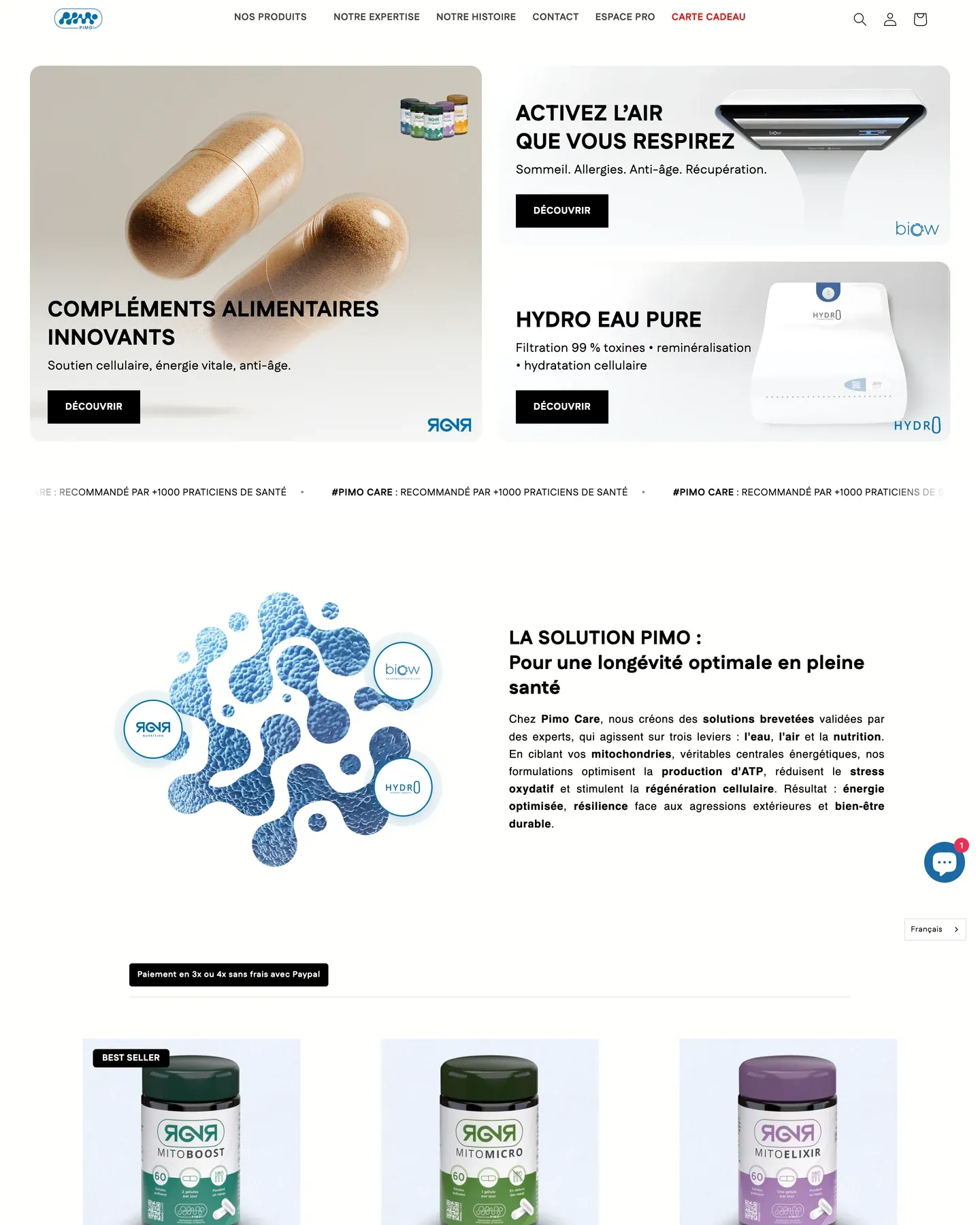 Pimo Care - site preview - écran 2