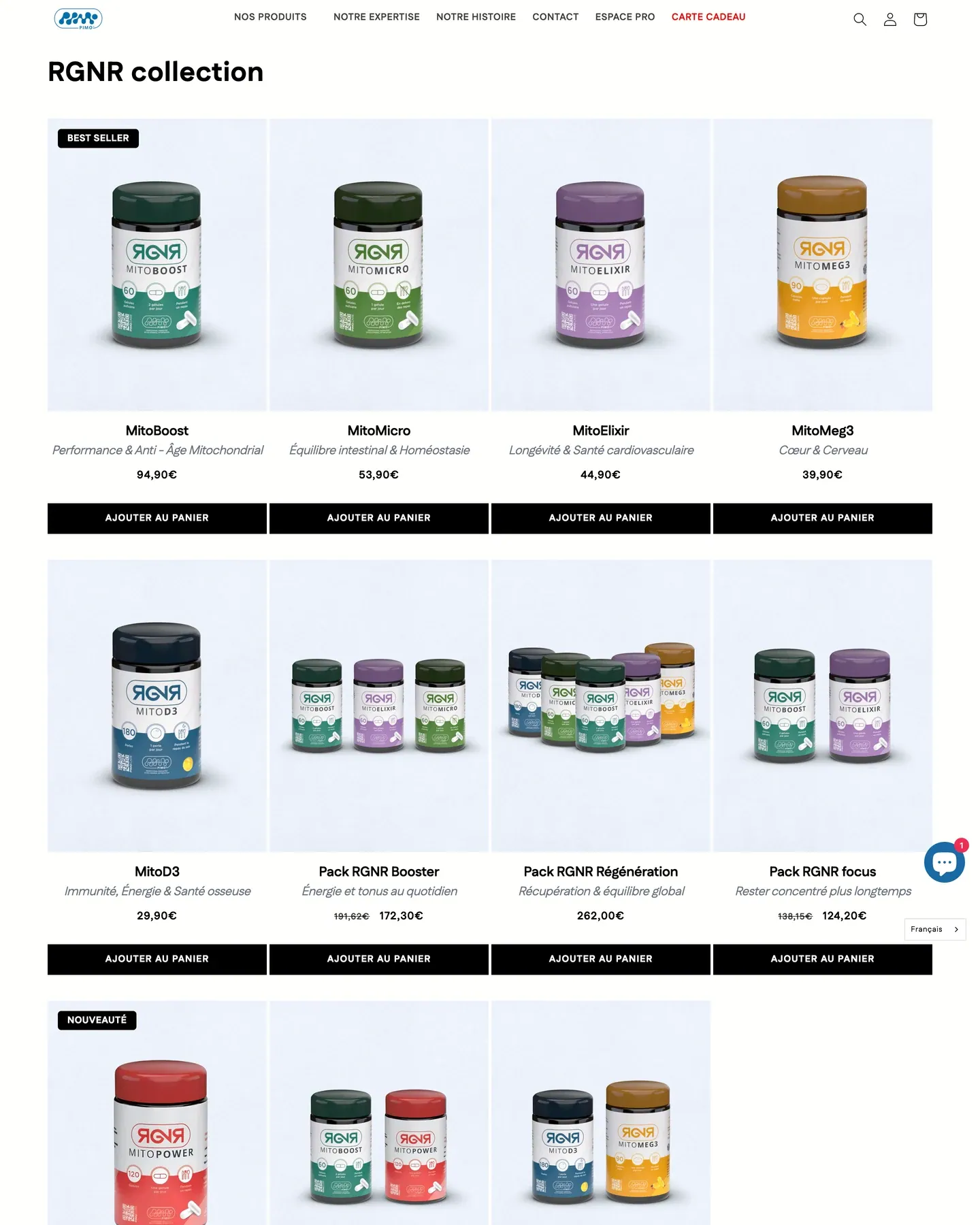 Pimo Care - site preview - écran 1